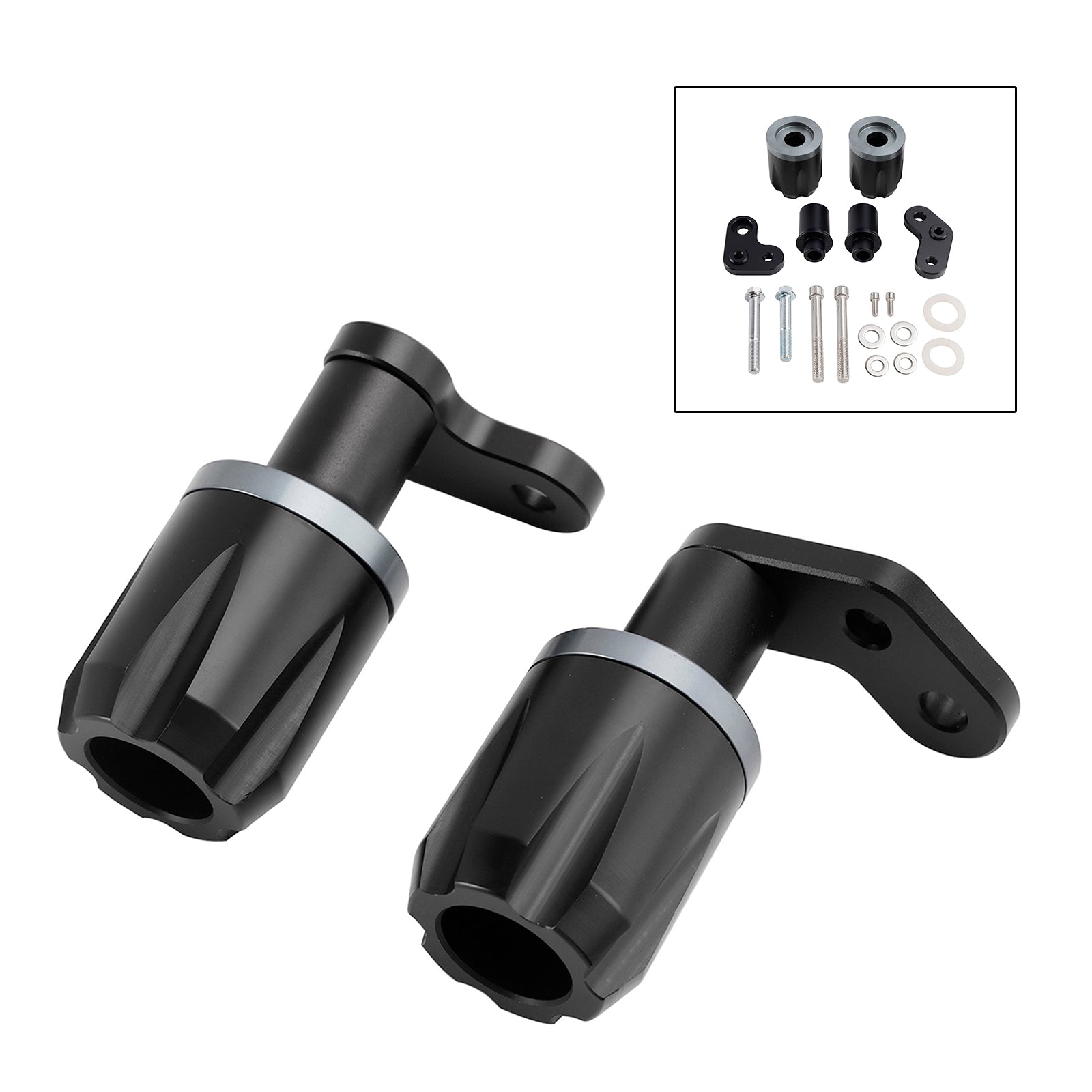 2024-2025 Kawasaki Zx-6R Zx 6R Cnc Anti-Crash Frame Sliders Protector Black Black