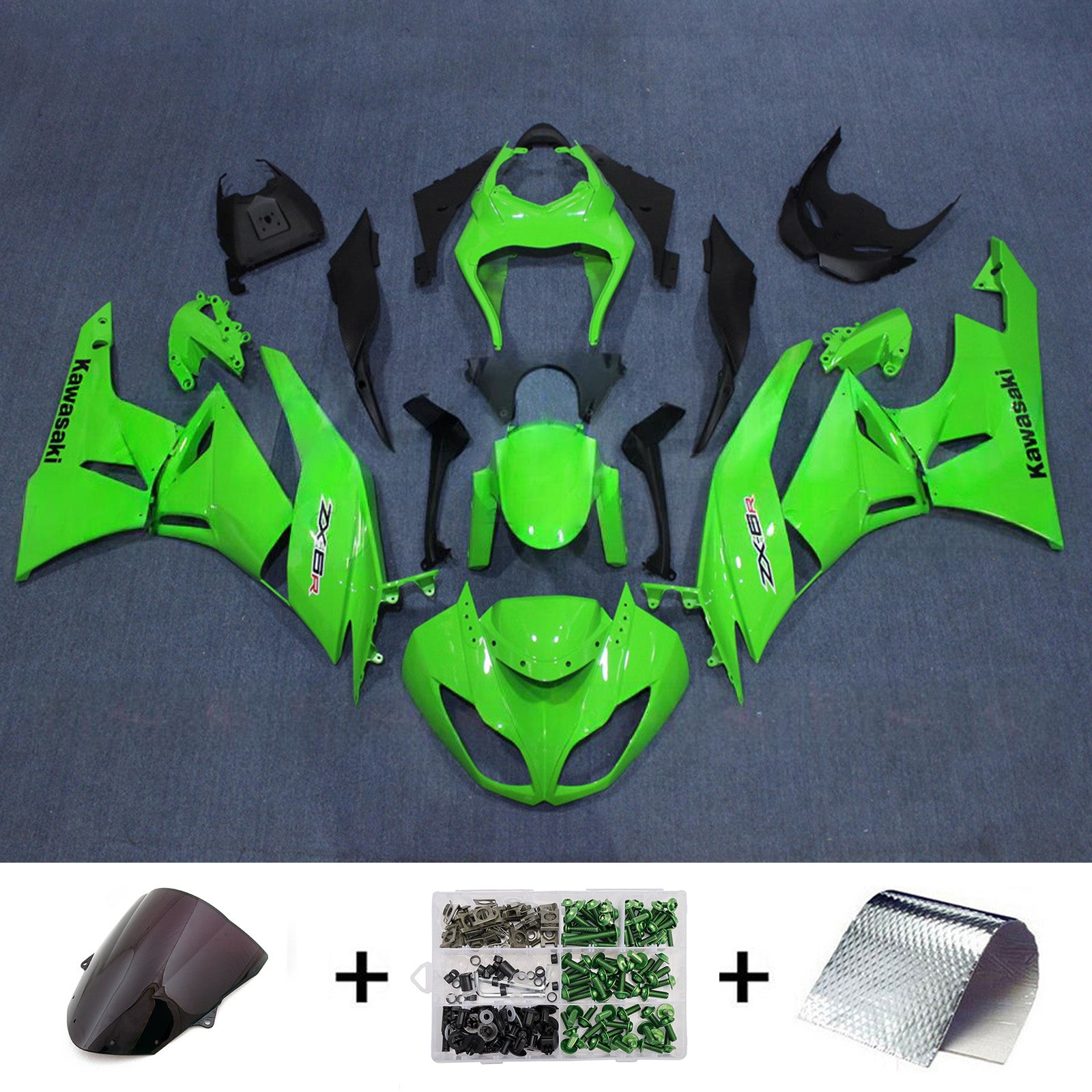 Injection Fairing Kit Bodywork Plastic ABS fit For Kawasaki ZX6R 636 2009-2012