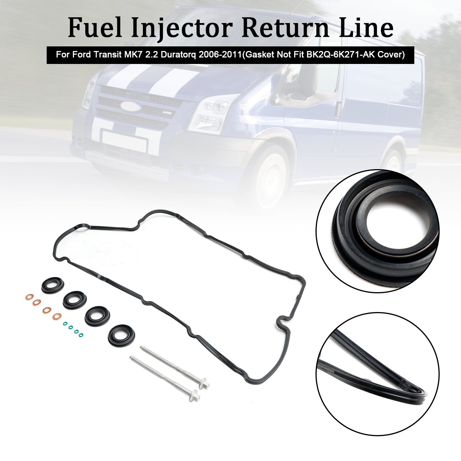 2007-On Land Rover Defender 2.4 Td4 4X4 Sellos De Inyector Pernos Junta De Tapa De Balancines 1372490 6C1Q9T506AC