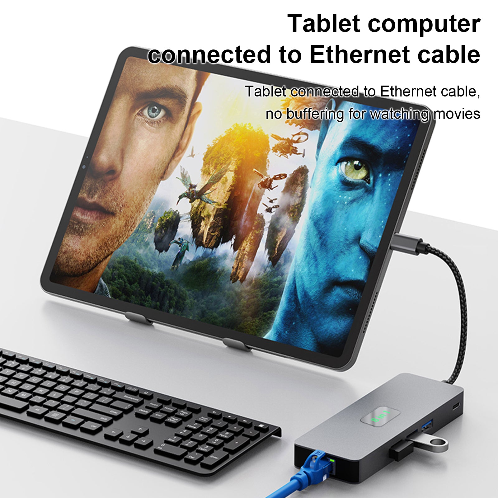 Base adaptadora de concentrador de interfaz 8 en 1 TYPE-C a RJ45 Gigabit USB 3.0 HDMI DP PD100W