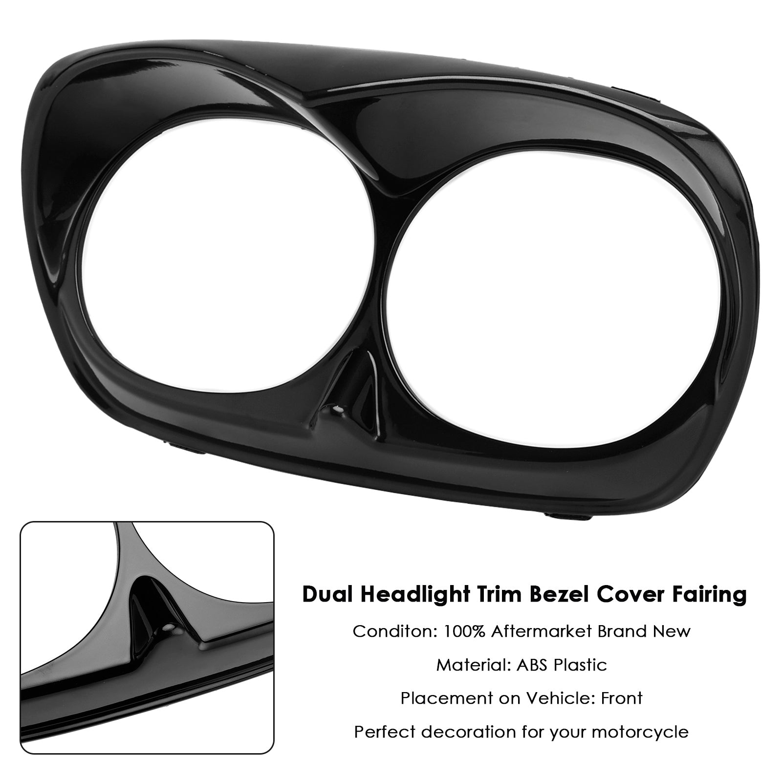 Dual Headlight Trim Bezel Cover Fairing For Road Glide 1998-2013