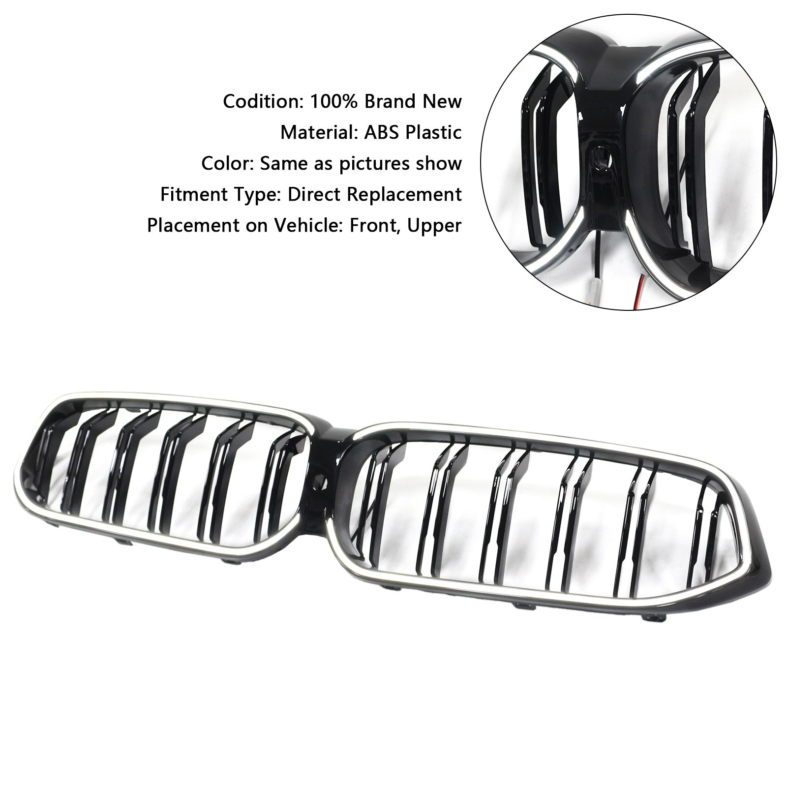 Parrilla frontal tipo riñón negra de doble listón BMW Serie 6 G32 2020-2025