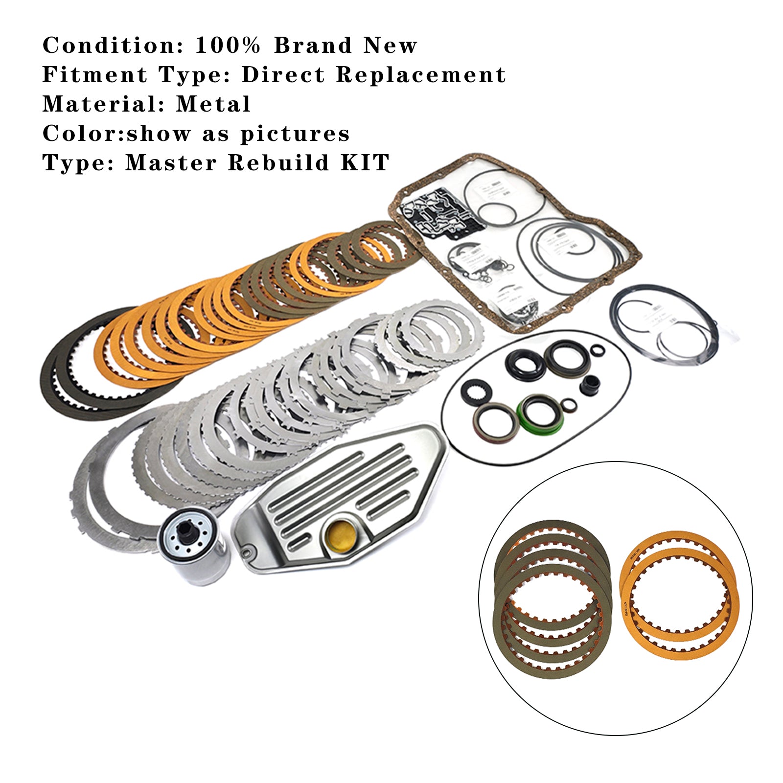 45RFE 65RFE 545RFE Super Master Rebuild Kit w/4WD Filter Friction Steel 99-Up