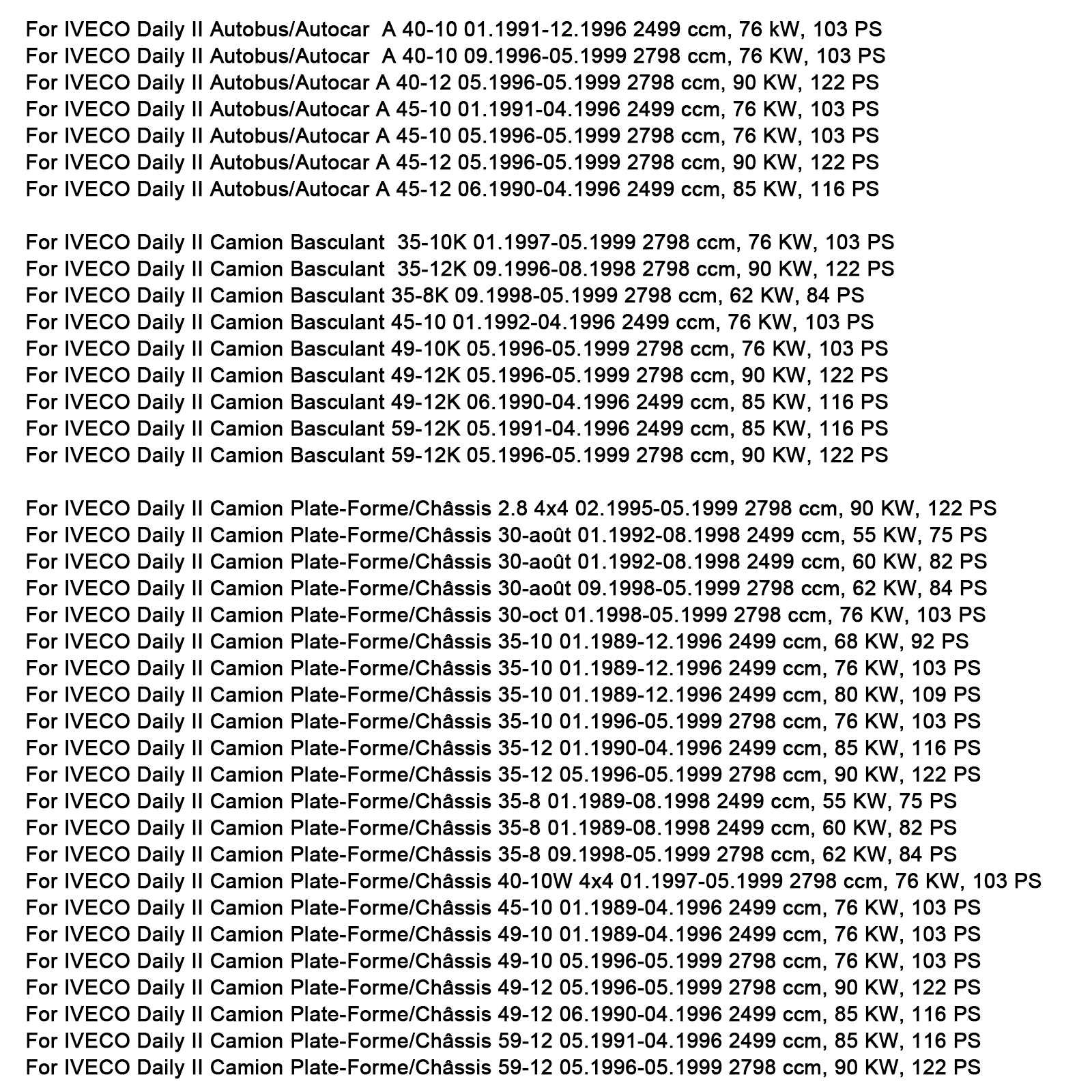 1989-2006 Iveco Daily II III Autobus Autocar Fuse Box 2997086 4838244