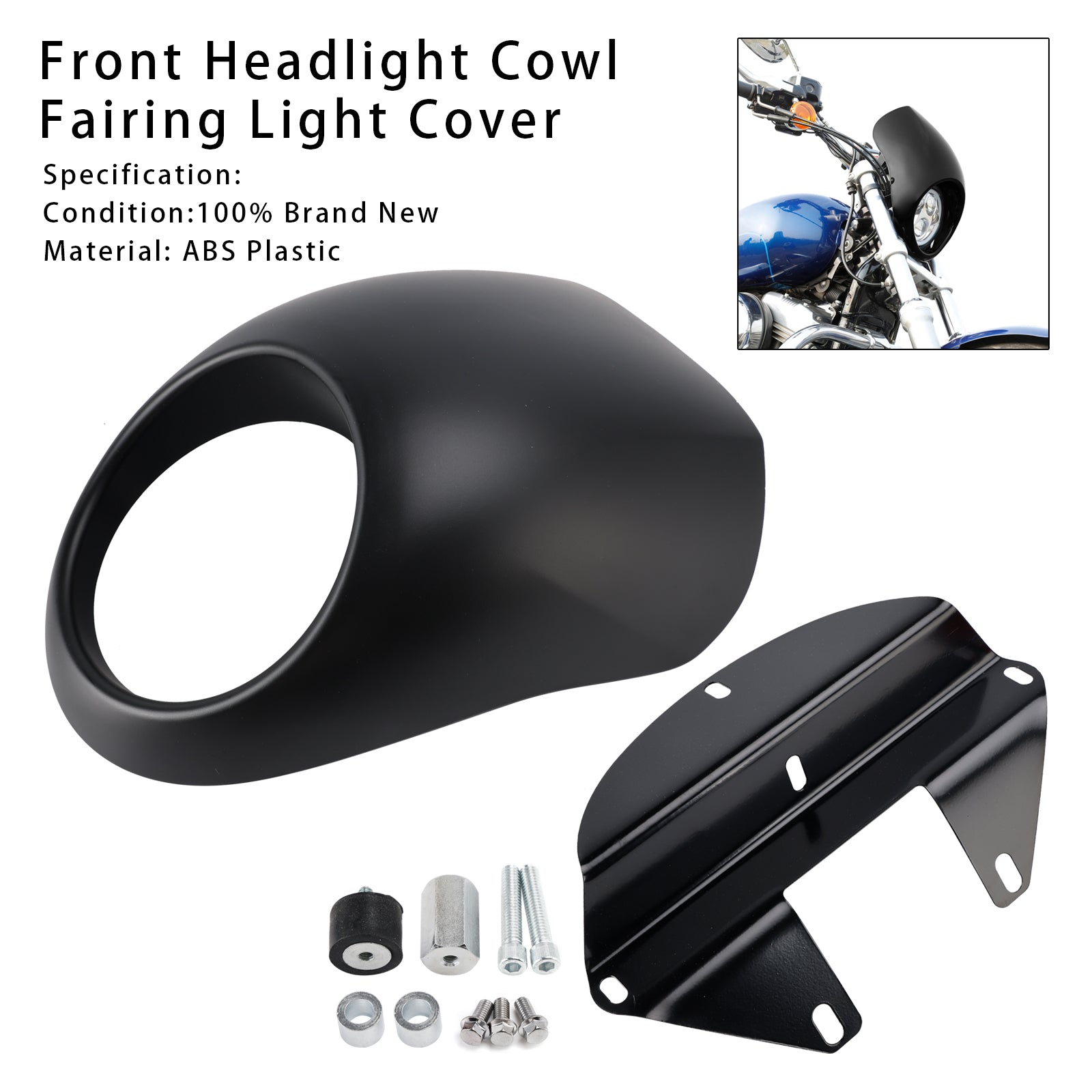 1973-up Sportster Dyna XL 883 1200 FX Headlight Fairing Light Cover