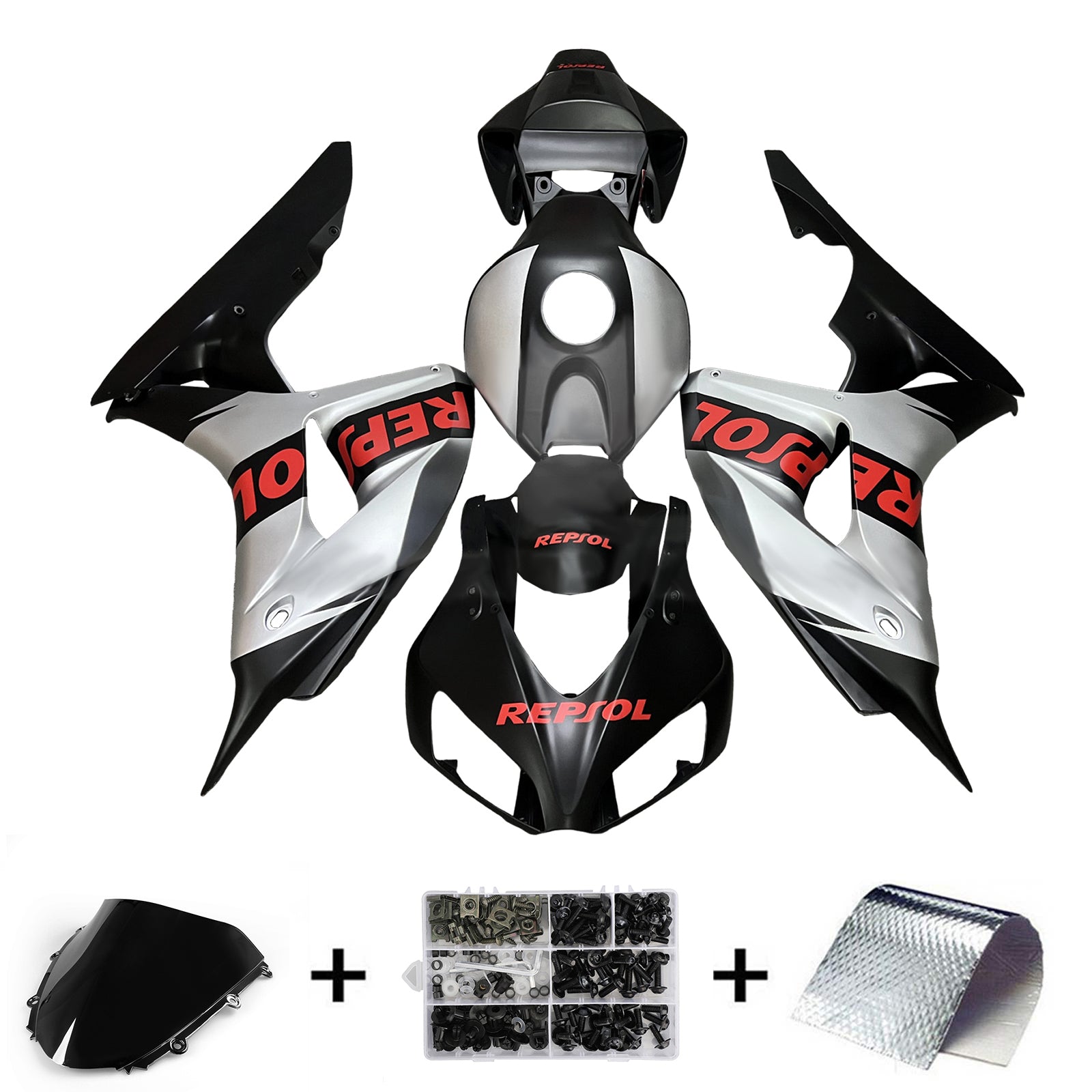 Injektionssats Kit Kroppsverk Plast ABS för Honda CBR1000RR 2006-2007