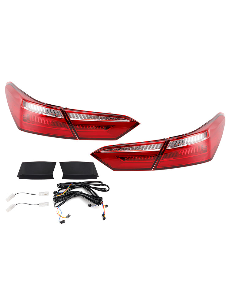 2016-2021 For Toyota Camry Sedan 4DR Left+ Right Red Rear LED Brake Tail Lights