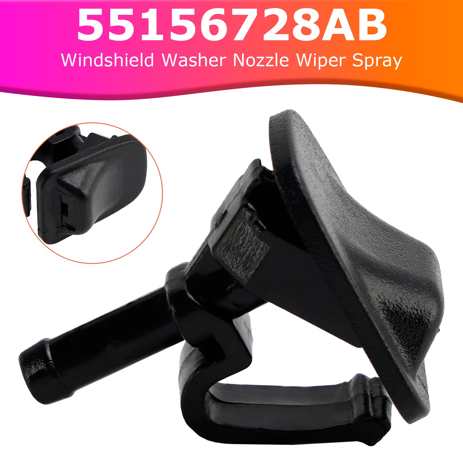 Windshield Washer Nozzle Wiper Spray 55156728AB for Jeep Wrangler JK 2002-2012