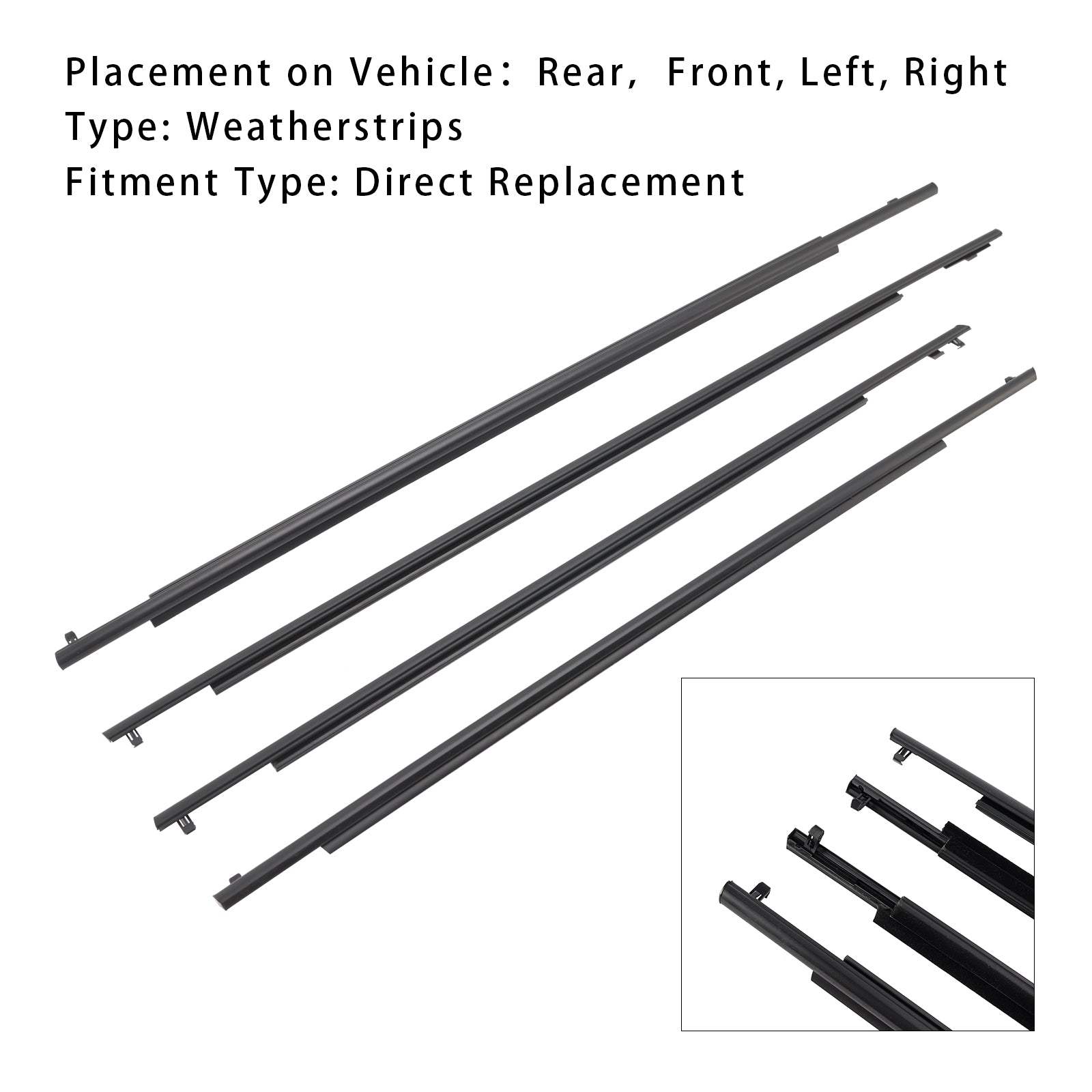 2010-2015 Toyota Prius 4st Dörrglasbälte yttre gjutning Weatherstrip