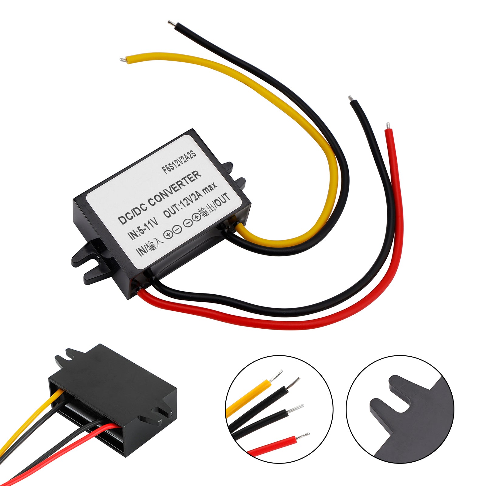 DC-DC 6V-12V 2A 24W régulateur de convertisseur d'alimentation de voiture étanche