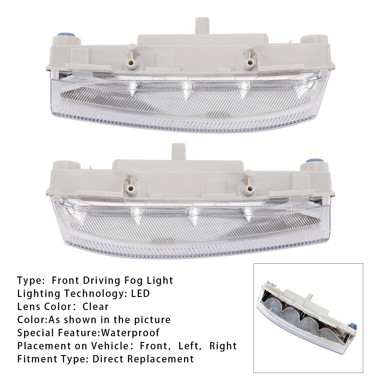 Paar LED-dagrijverlichting met mistlampen voor Mercedes-Benz W204 S204 W212 2007-2014