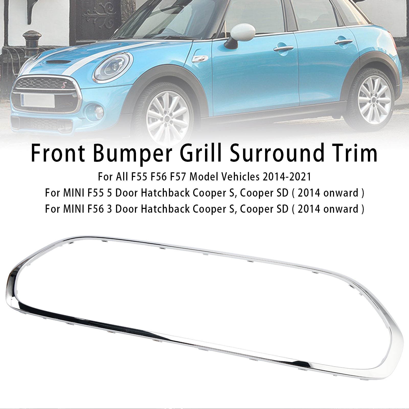2014-2021 Mini Cooper F55 F56 F57 Voorgrille Grillomlijsting 51137449207