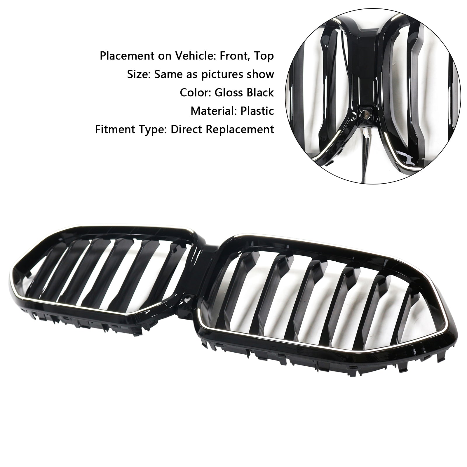 2023-2025 BMW X6 G06 M60i con orificio para cámara Parrilla de parachoques delantero negra