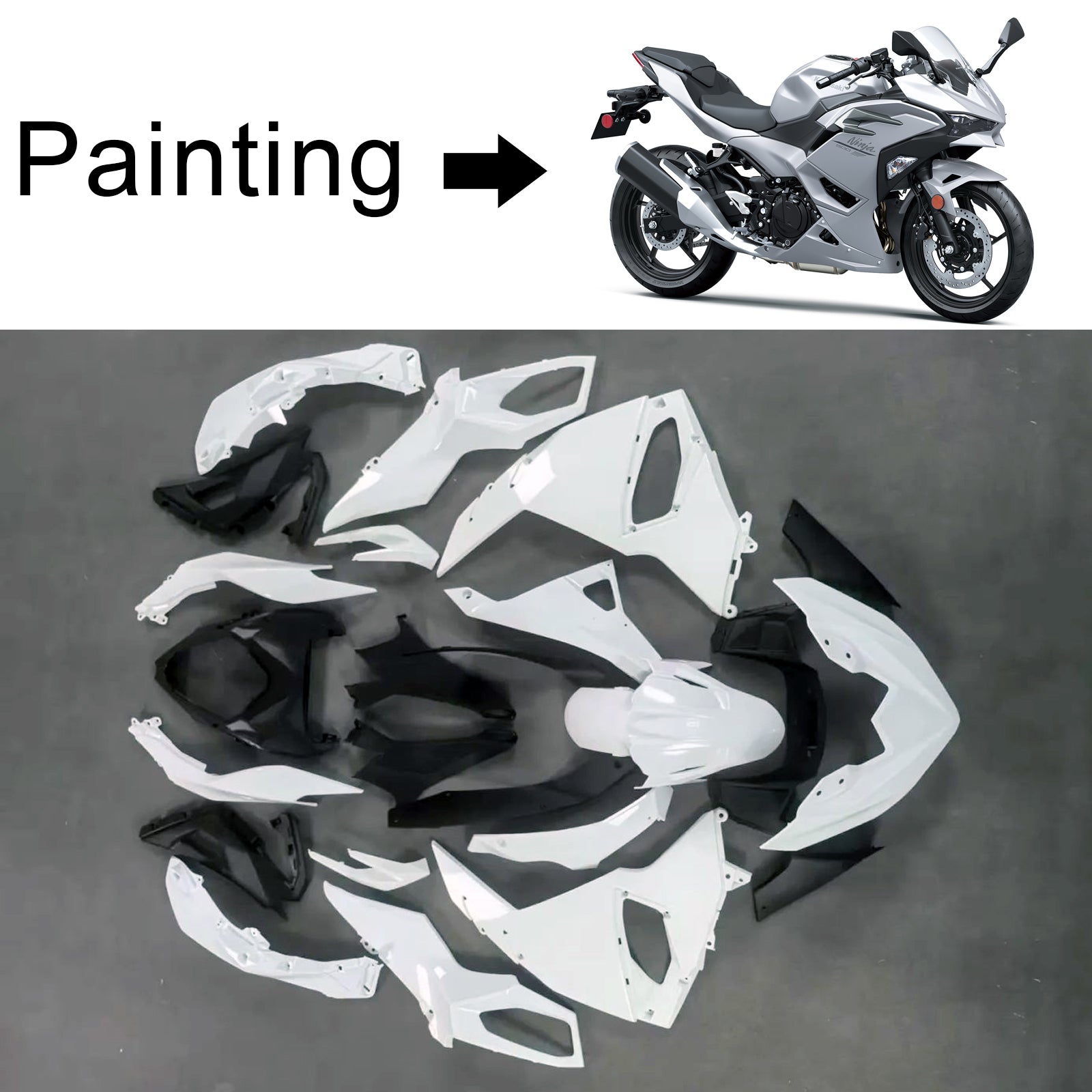 2024-2025 KAWASAKI NINJA 500 injektionsmässa kit Bodywork ABS