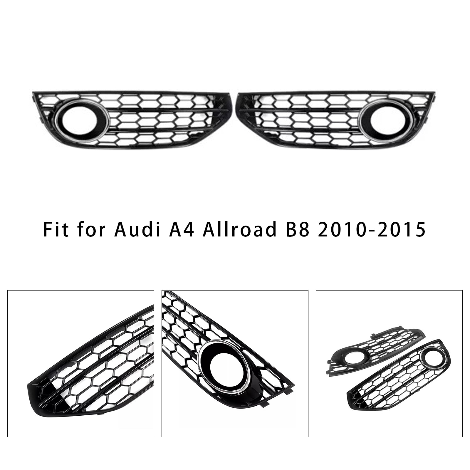 2010-2015 Audi A4 Allroad B8 Voorbumper Honingraat Mistgrille Cover Chroom