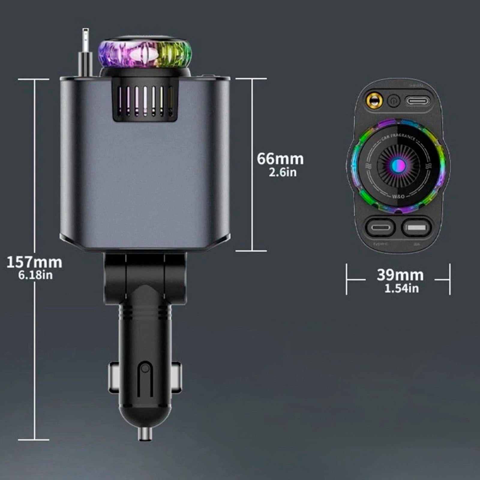 120W Super Fast Car Charger with Retractable Cable Smart Air Freshener Charger