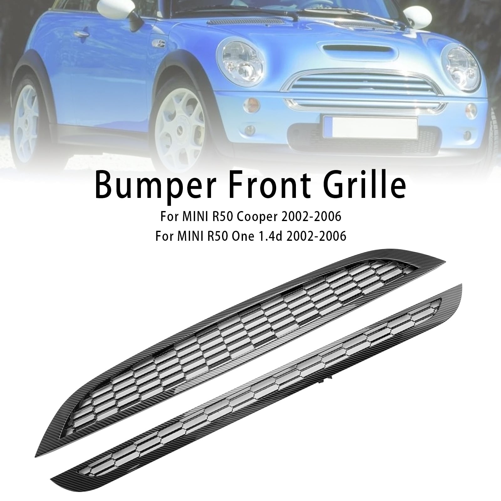 2002-2006 Mini Cooper R50 R52 R53 2PCS Honeycomb Mesh Front Grille Grill