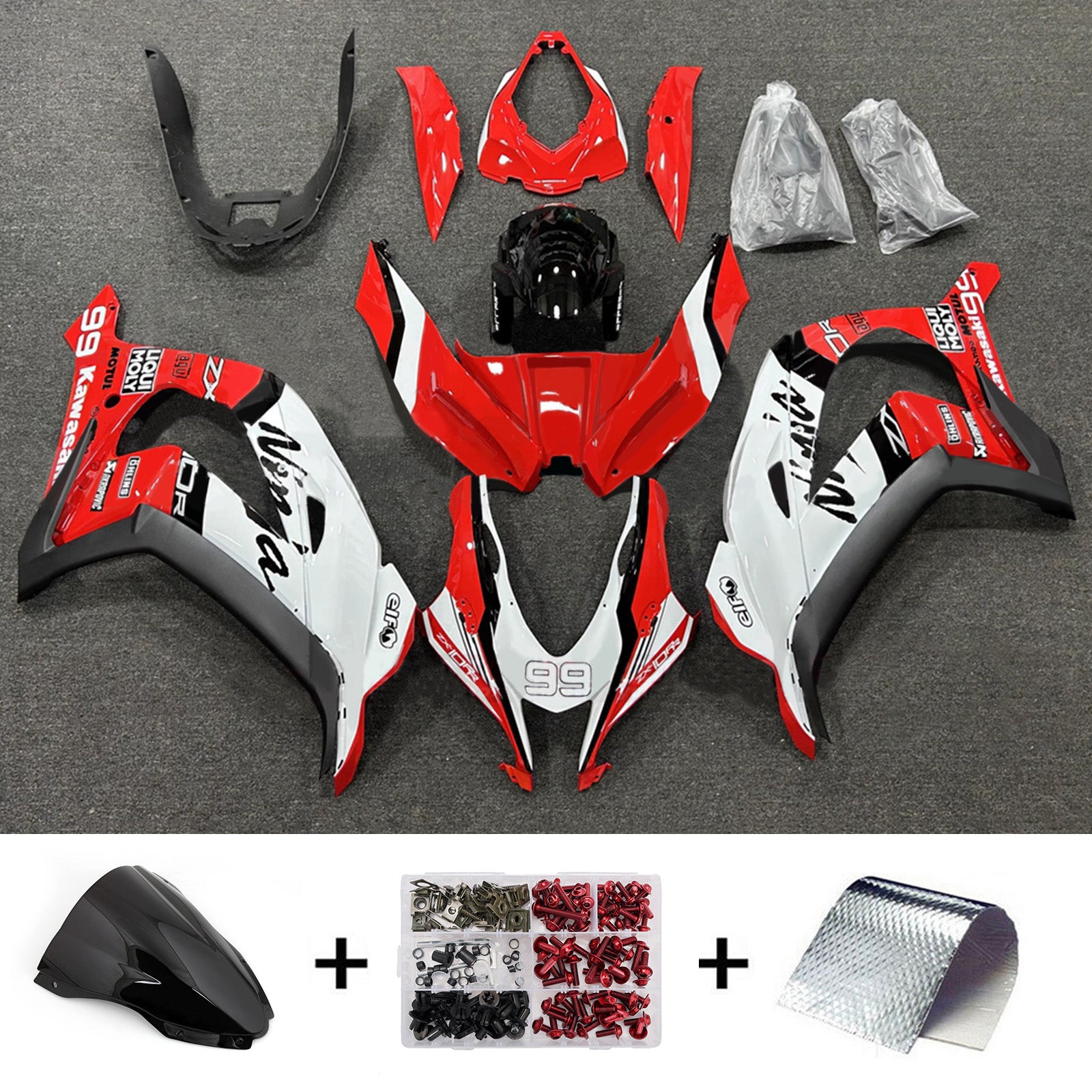 Injection Fairing Kit Bodywork Plastic ABS fit For Kawasaki ZX10R 2016-2020