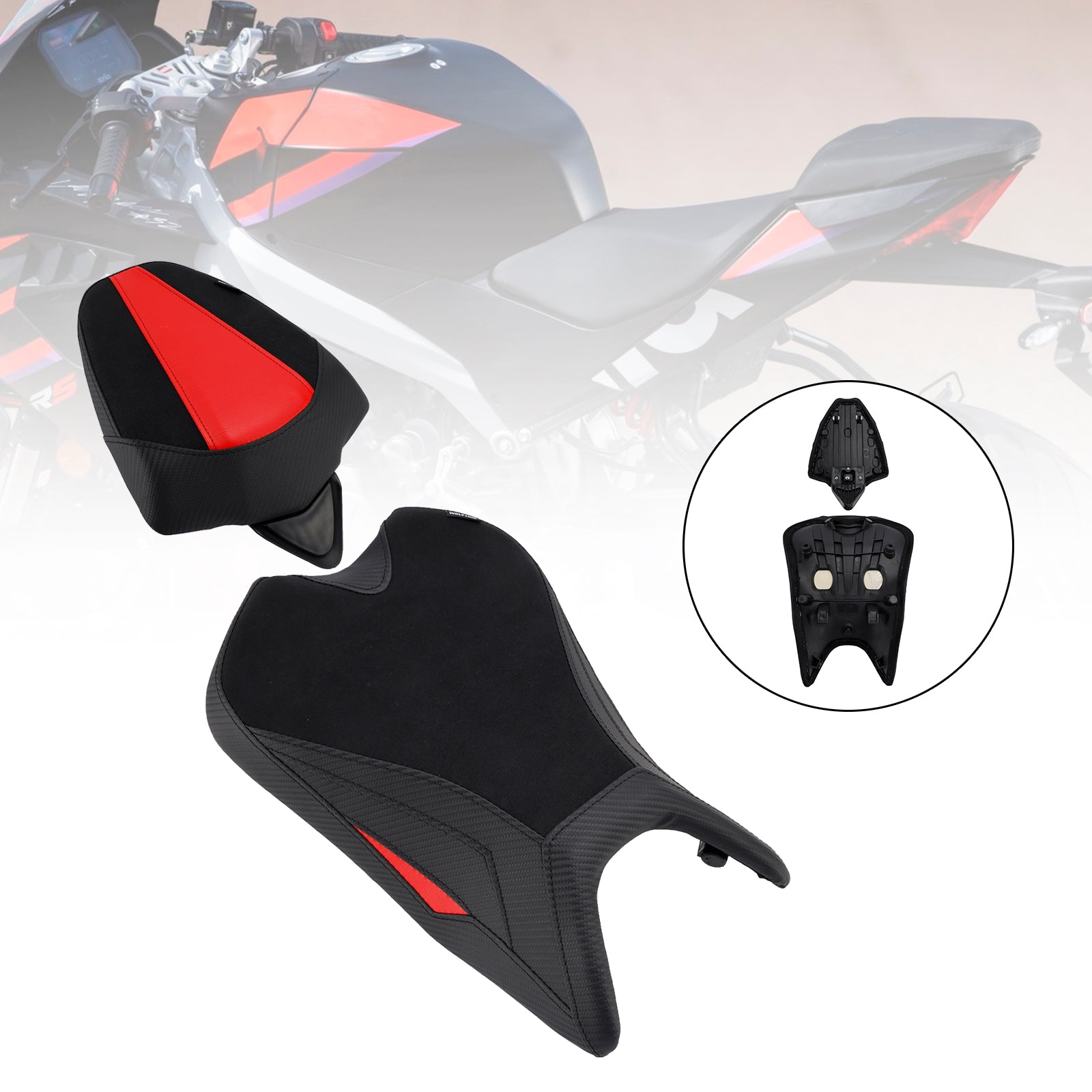Lower Front W/ Rear Seat Driver Pillion Black For Aprilia Rs457 Rs 457 2024-2025