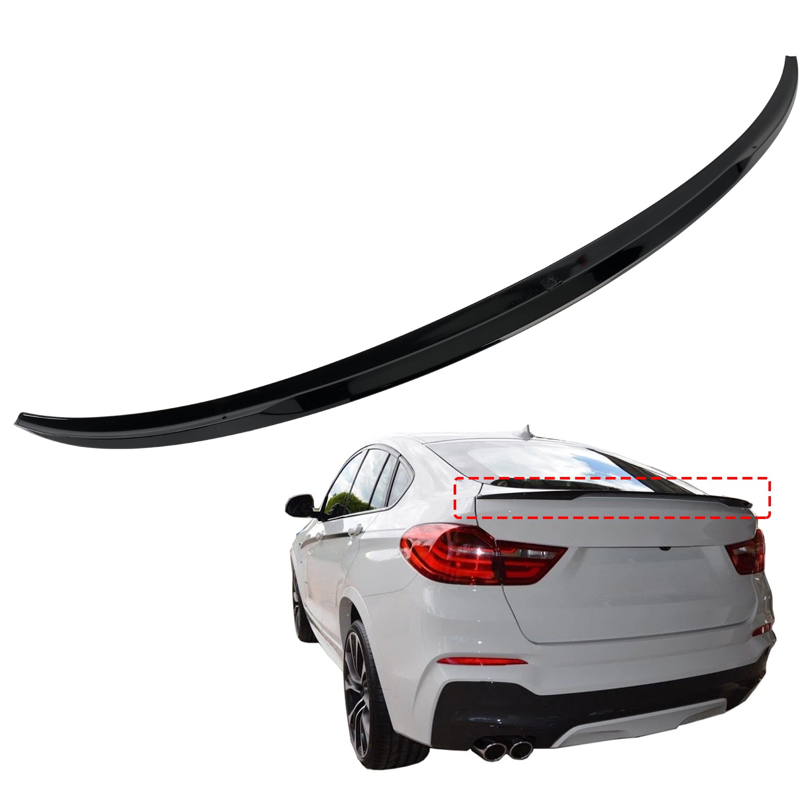 2014-2018 BMW X4 F26 Gloss Black Rear Boot Spoiler