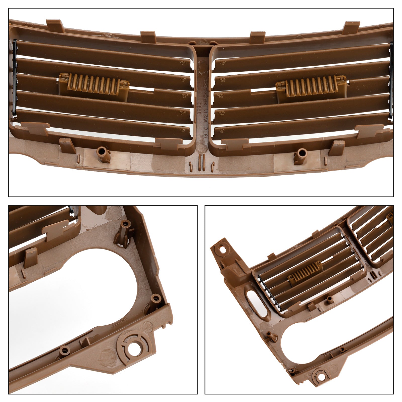 Midtre luftventilasjonsgitter foran, mørk gul til Benz E-klasse W211 2003–2008