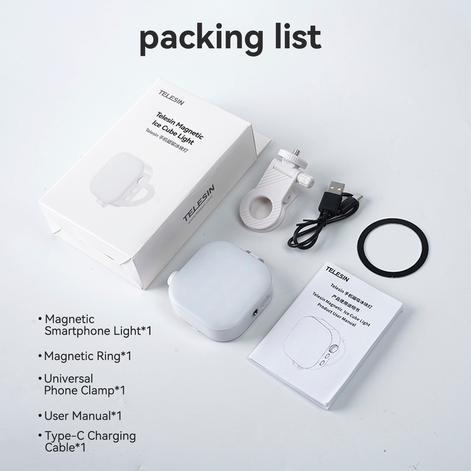 Full Color Mobile Phone Magnetic ICE Cube Light Mini Desktop Portable Fill Light