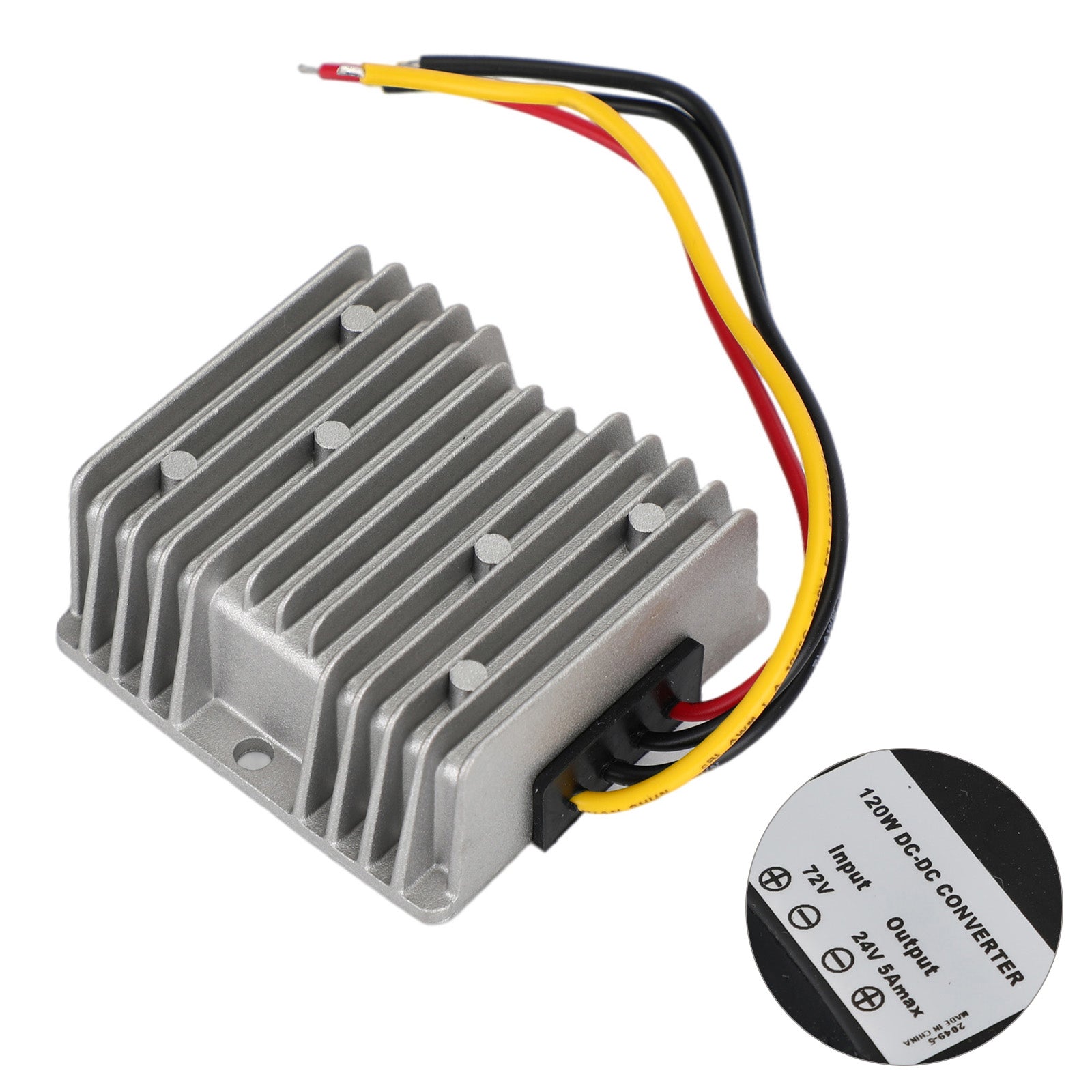Bilstrømforsyningsmoduladapter DC-DC Converter 60V trinn ned til 24V 5A 120W