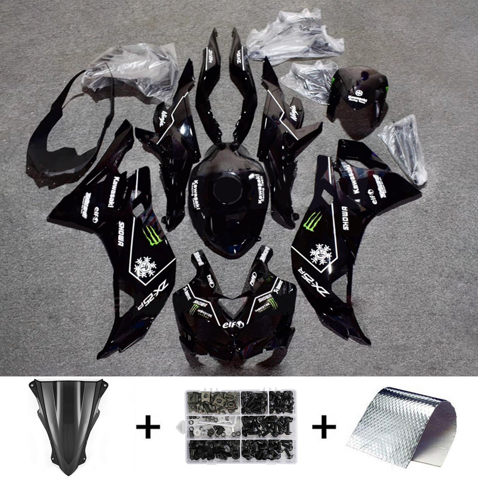 2019-2025 Kawasaki Ninja ZX-25R Amotopart Injection Fairing Kit Bodywork ABS #104