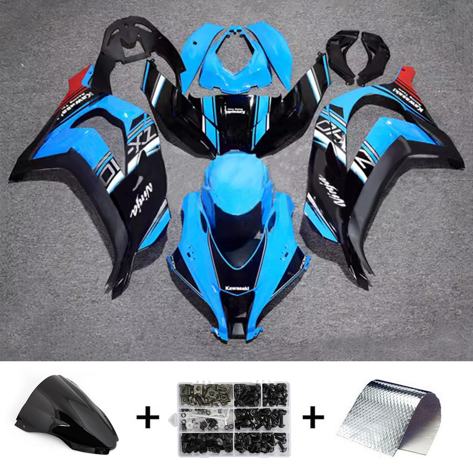 Injection Fairing Kit Bodywork Plastic ABS fit For Kawasaki ZX10R 2016-2020