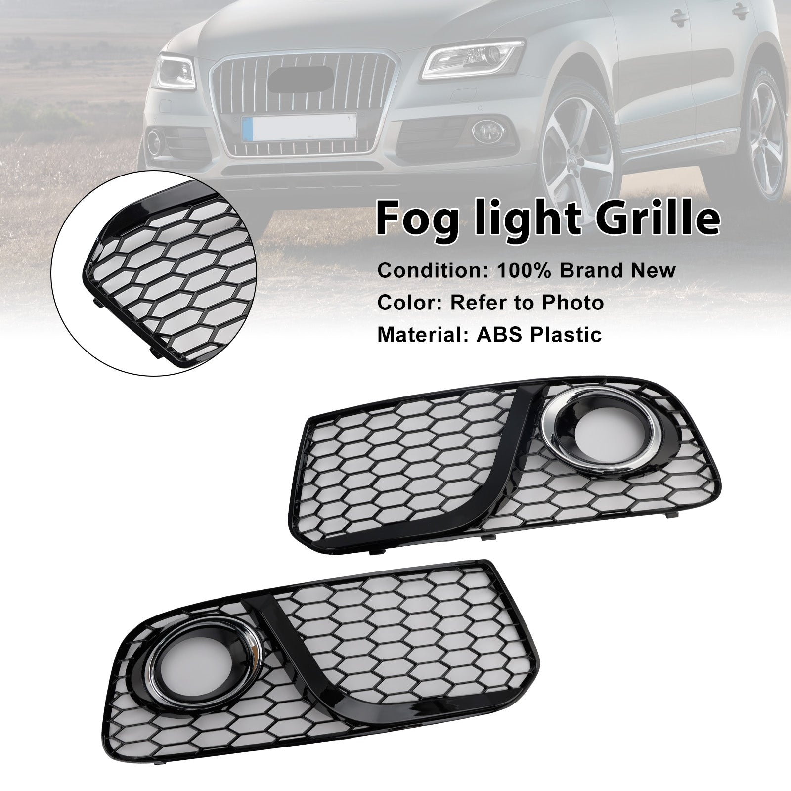 Front Bumper Fog Light Grille Grill 8R0807681M Fit Audi Q5 2013-2017