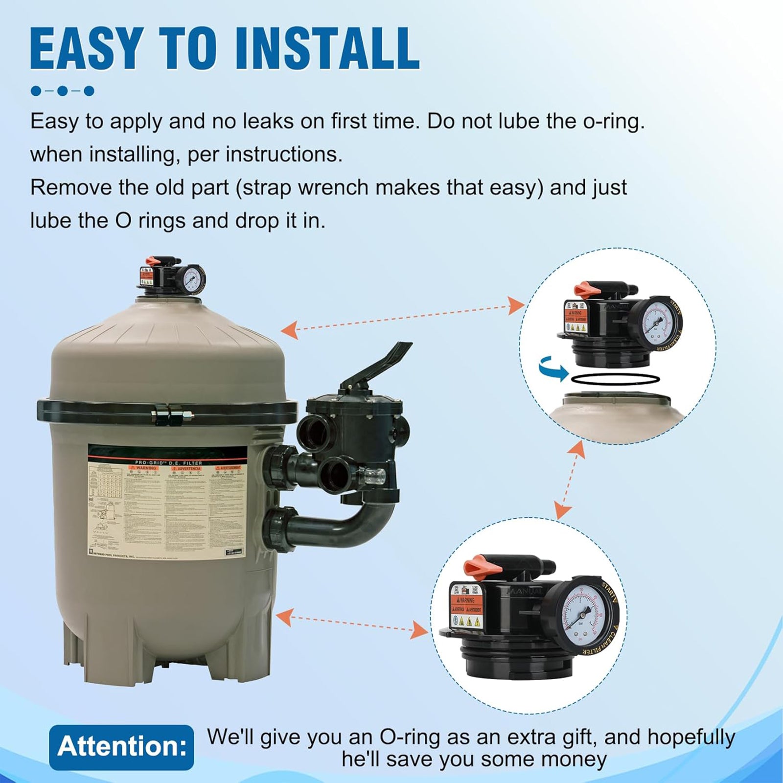 Manuell luftavlastningsenhet DEX2420MAR2 for patronpoolfilter