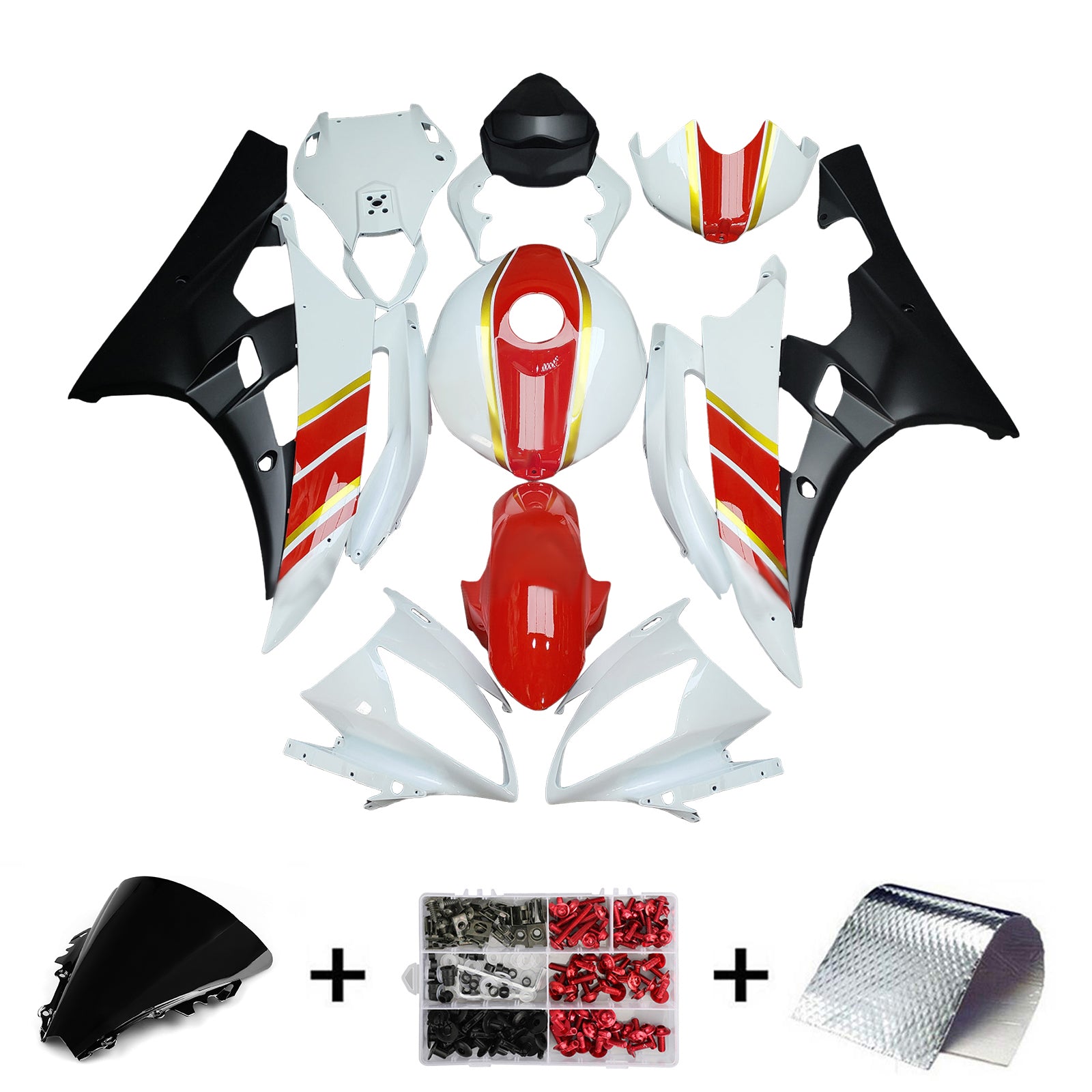 Kit de carénage d'injection carrosserie plastique ABS pour Yamaha YZFR6 YZF-R6 2006-2007