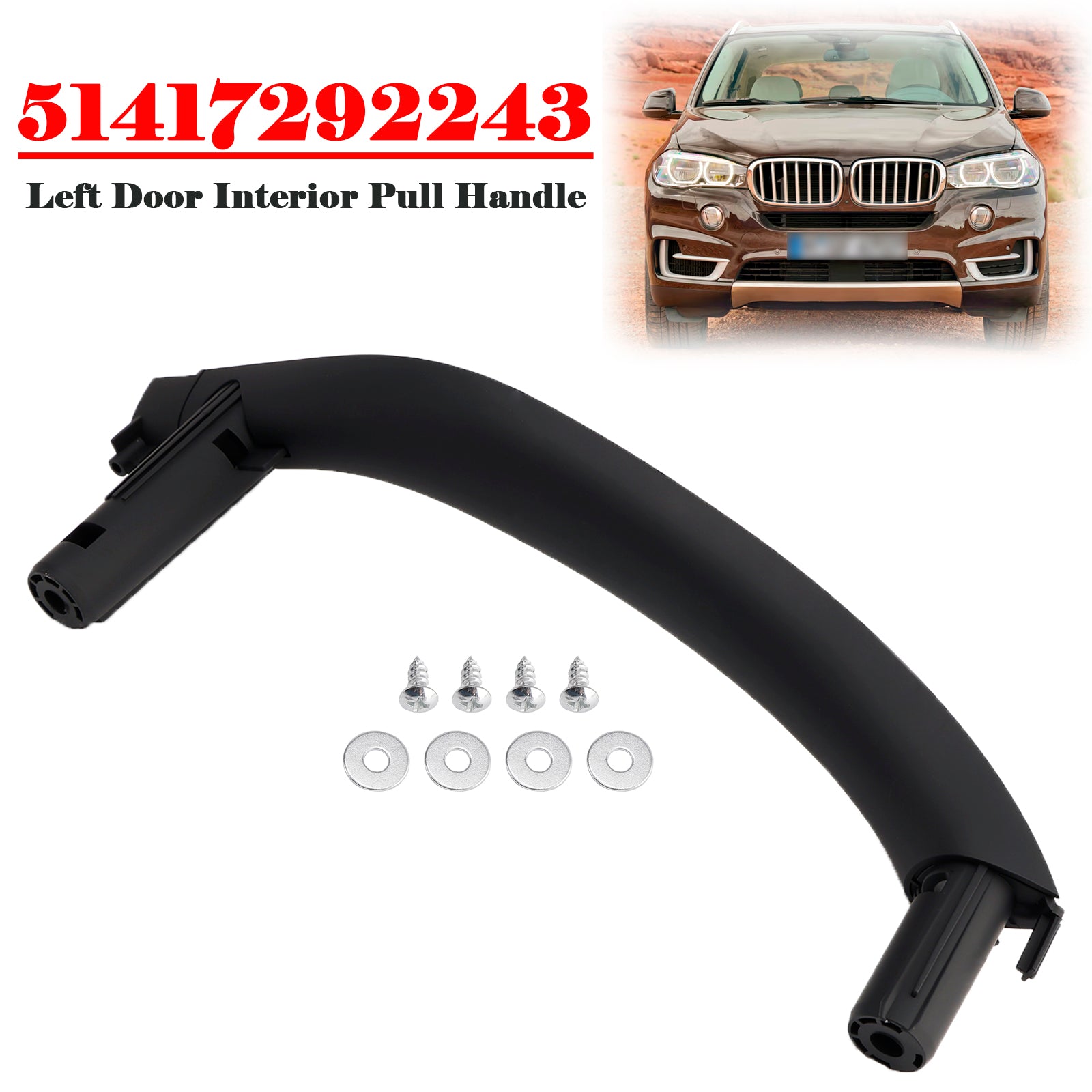 Linker binnendeurpaneelhandgreep Pull Trim Cover voor BMW X5 X6 F15 F16 F85 F86