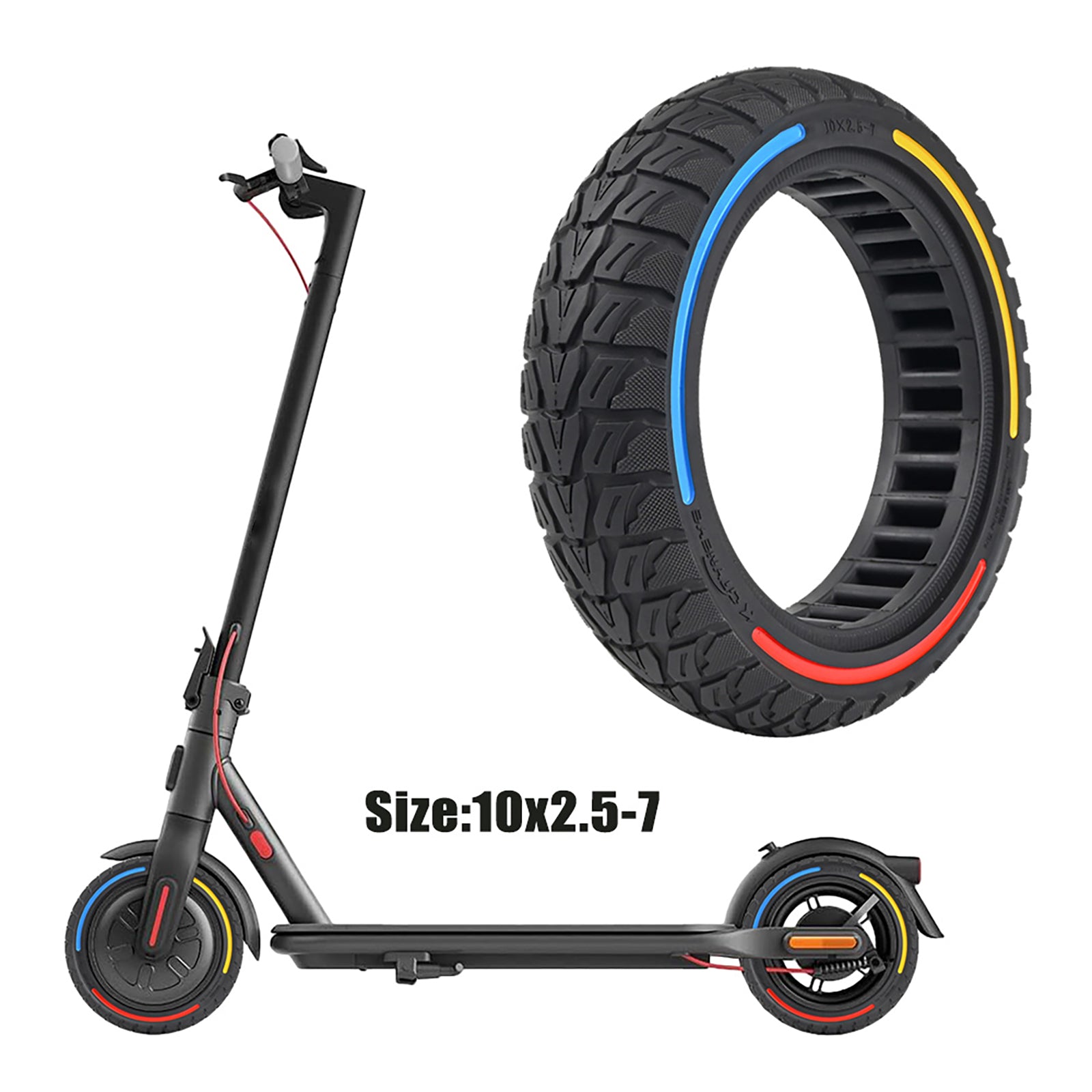 Full rubber tires 10x2.5-7 E-Scooter full rubber tires for Mi4 Pro/Plus/Max