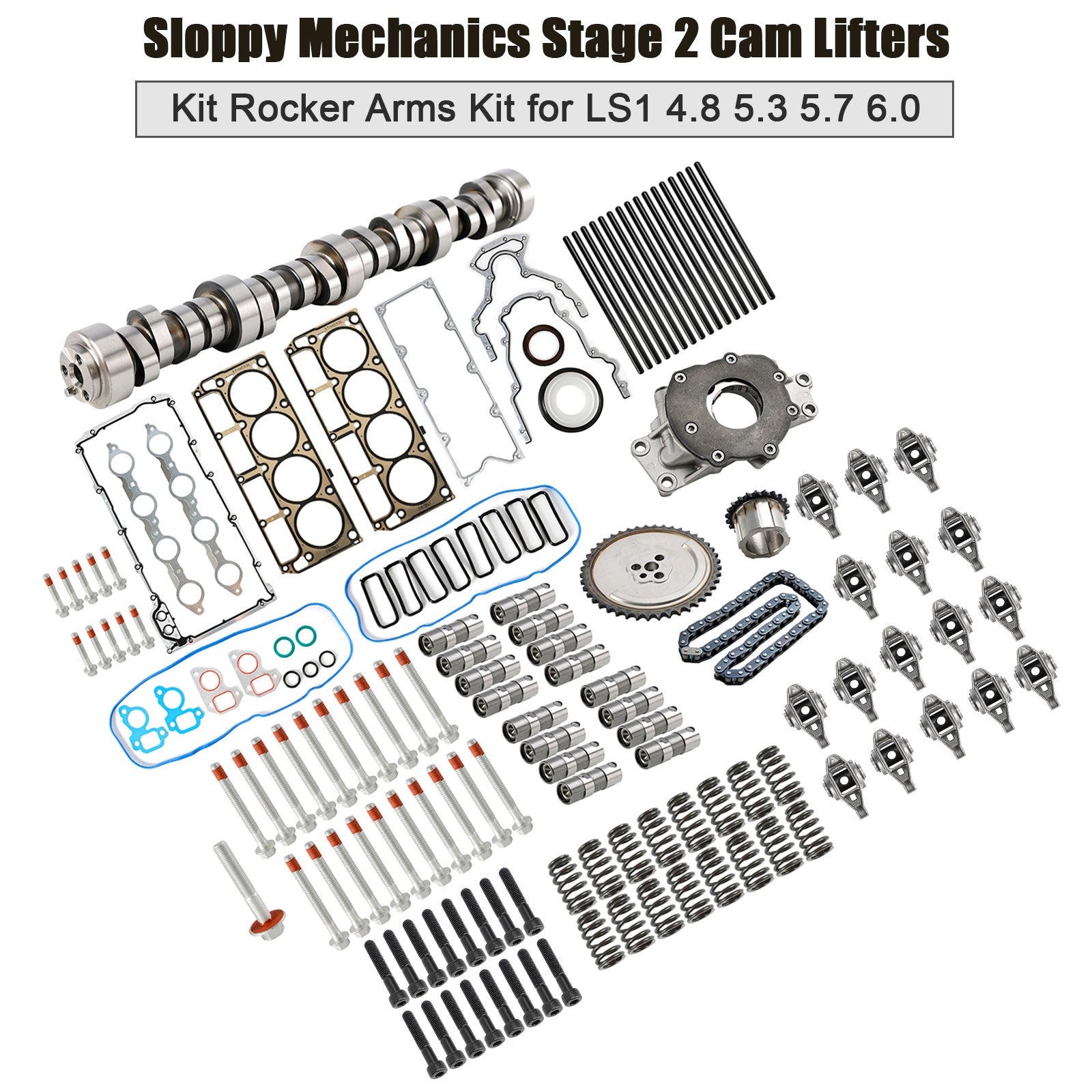LS1 4.8 5.3 5.7 6.0 Sloppy Mechanics Stage 2 Cam Lifters Kit Rocker Arms Kit