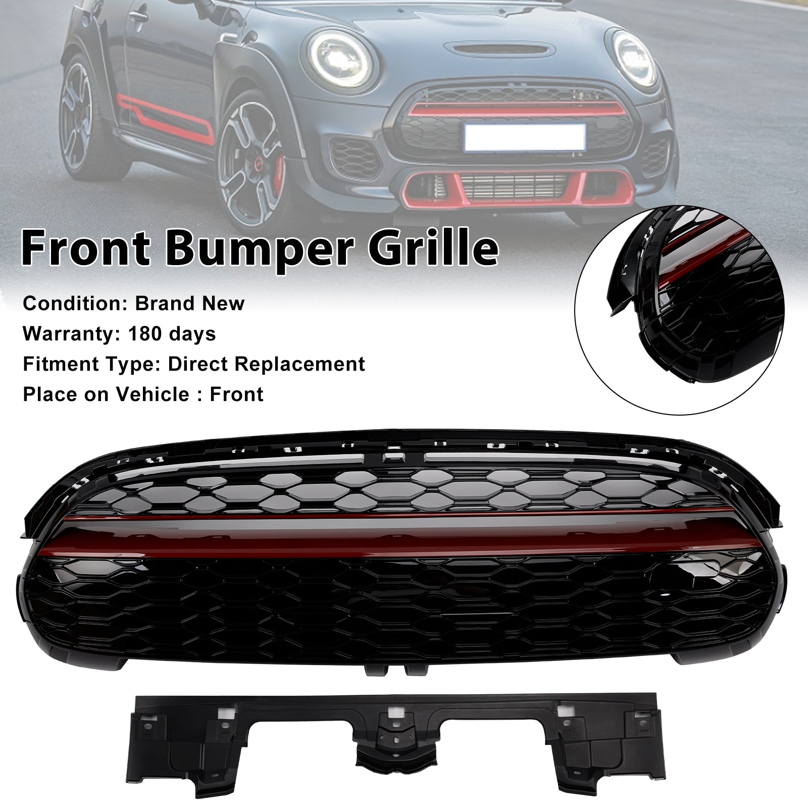 2014 MINI F55 5 PORTE HATCHBACK COOPER S, Cooper SD GP Gloss Black Red Trim Grille