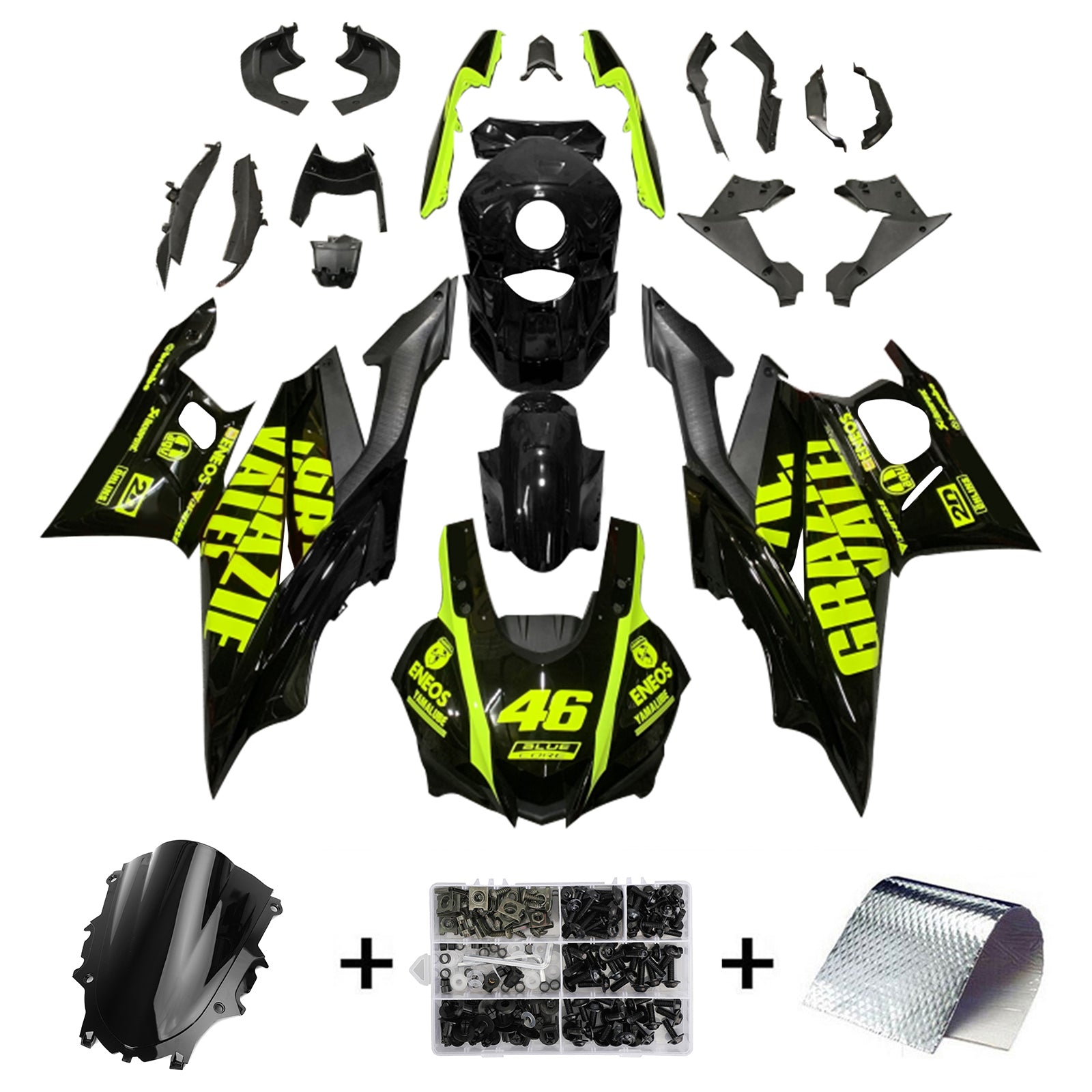 2022-2023 YAMAHA YZF-R3 R25 injektionsmässa kit Bodywork Plastic ABS