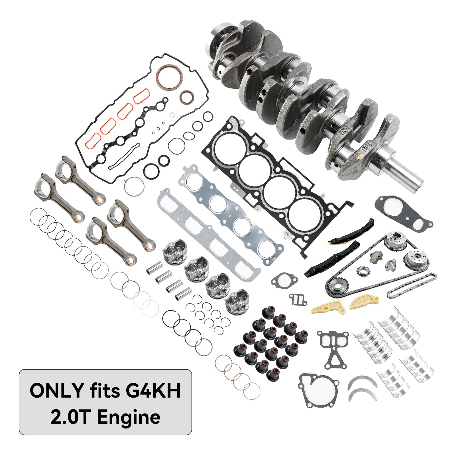 Kit de reconstrução do motor G4KH 2.0T com o kit de temporização/ eixo de manivela para Hyundai Kia
