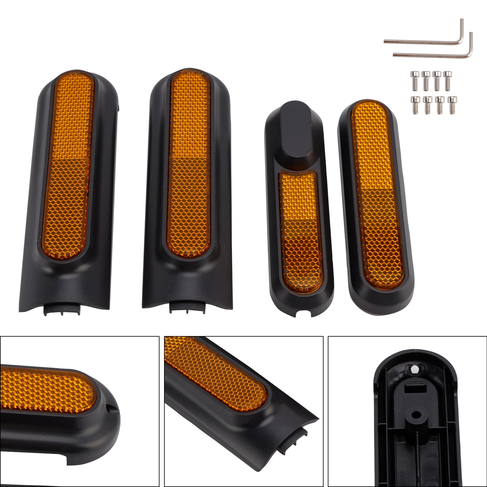 Conjunto de 4 tampas laterais de scooter com refletor traseiro para Xiaomi 4 Pro (1ª geração)