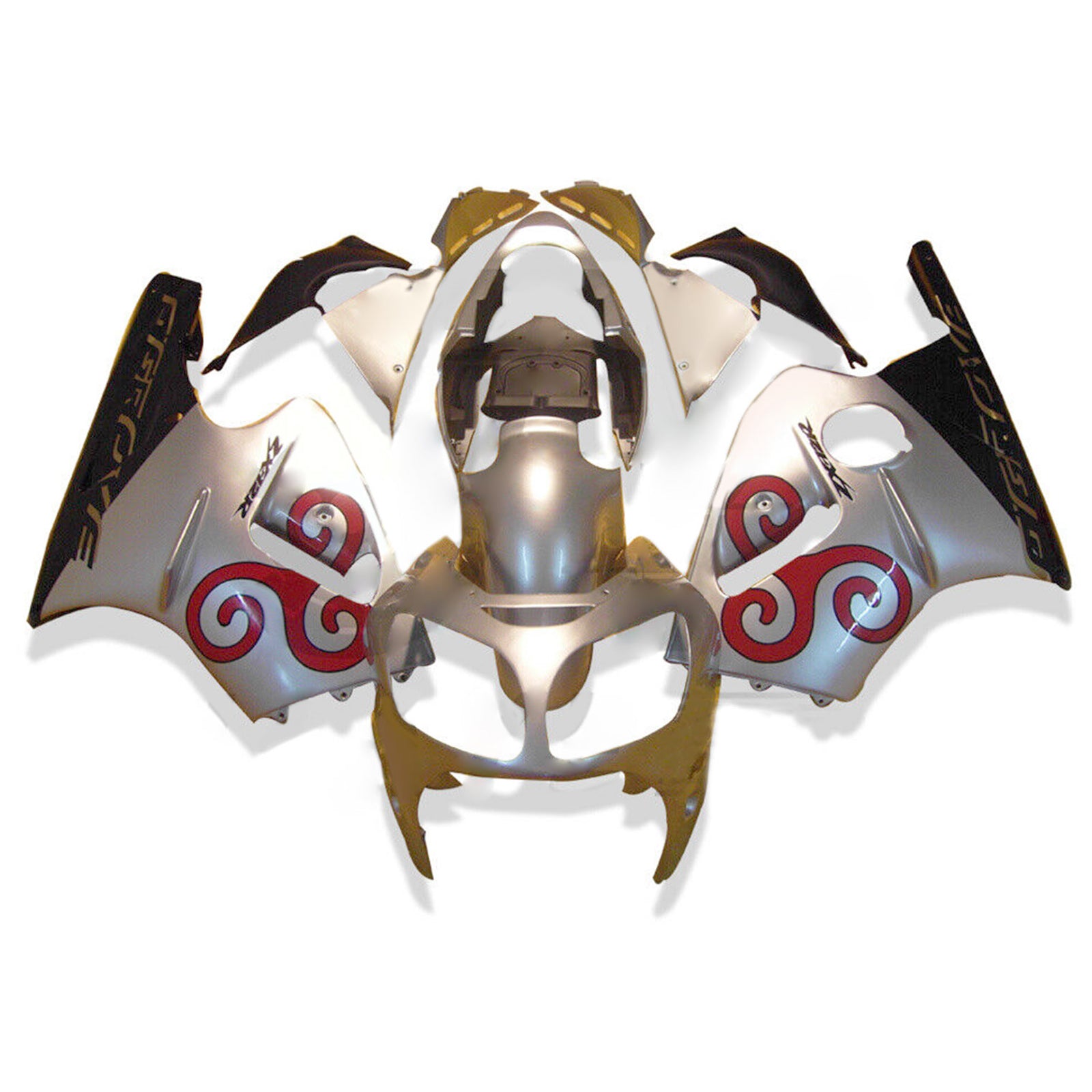 2000-2001 Kawasaki ZX12R Injektionsmässa kit Kroppsarbete Plastisk ABS