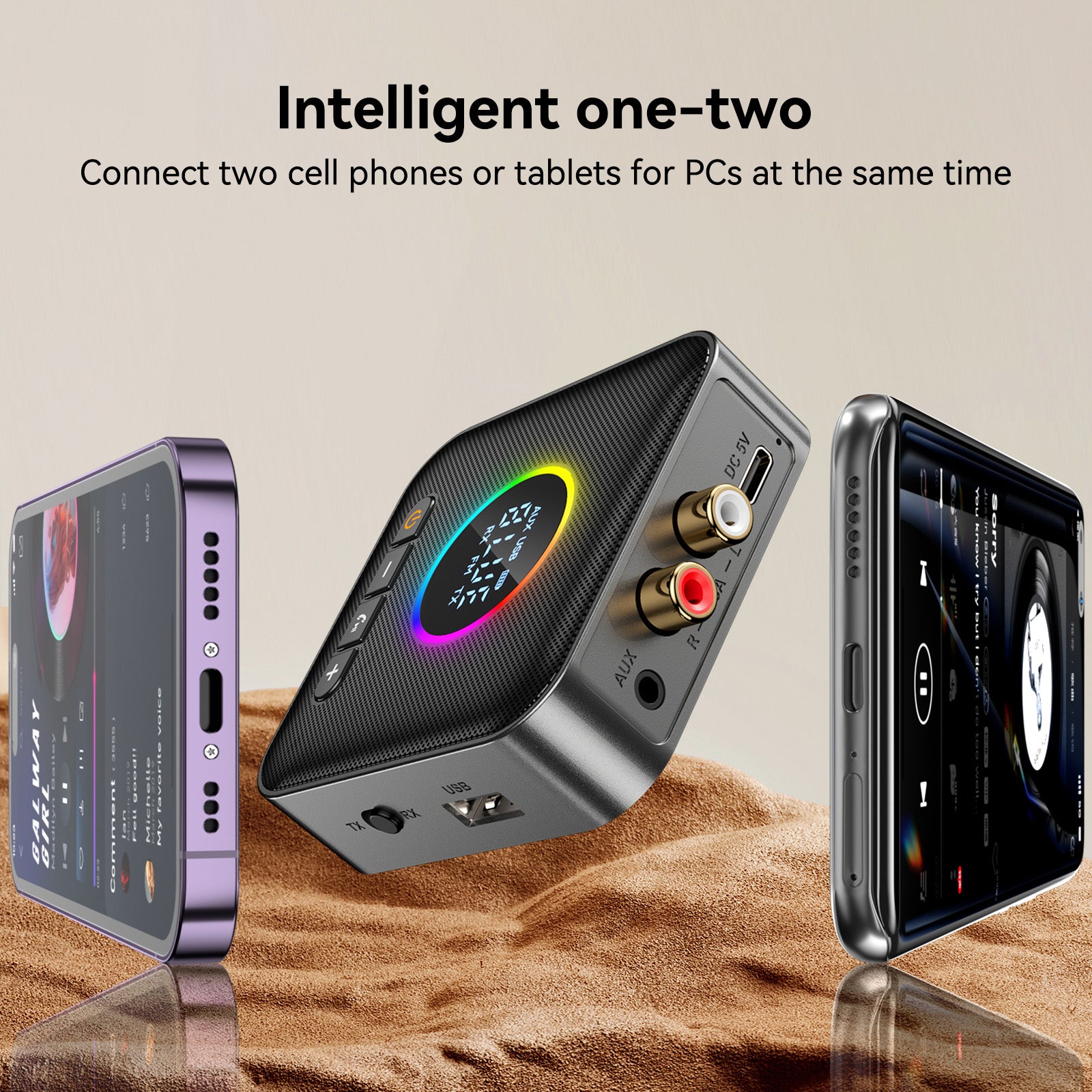 5.4 Receptor Bluetooth Adaptador de audio Transmisor FM Disco U sin pérdidas Uno a dos