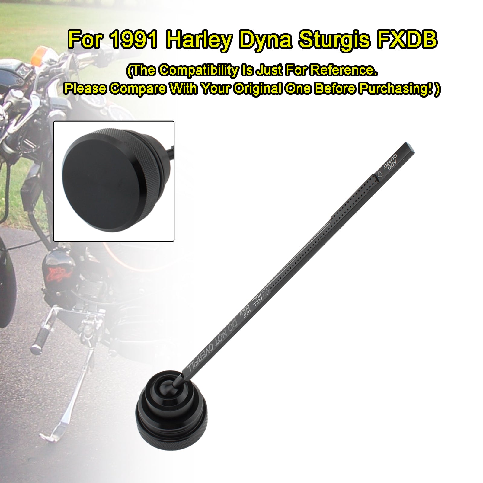 Zátka na uzáver olejovej mierky pre dynu široké kĺzanie FXDL 1991-1998 0710-0001