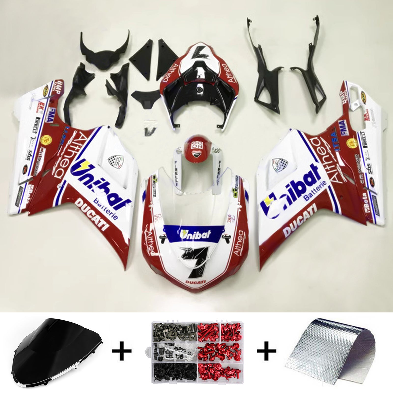 2007-2011 Ducati 1098 1198 848 Kit de carénage Bodywork Abs