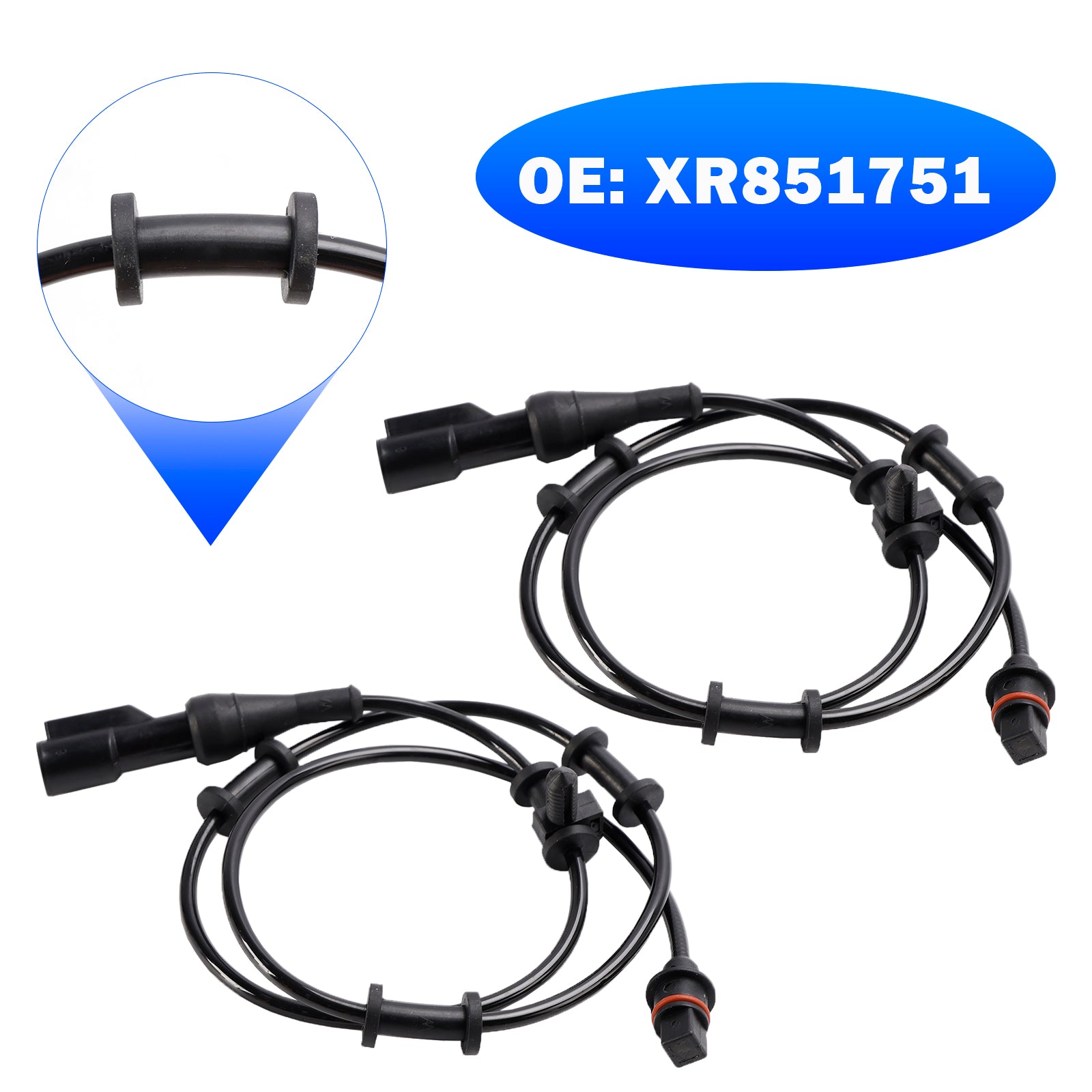 2X Front ABS Wheel Speed Sensors XR851751 for JAGUAR XF X250 3.0D 09-15