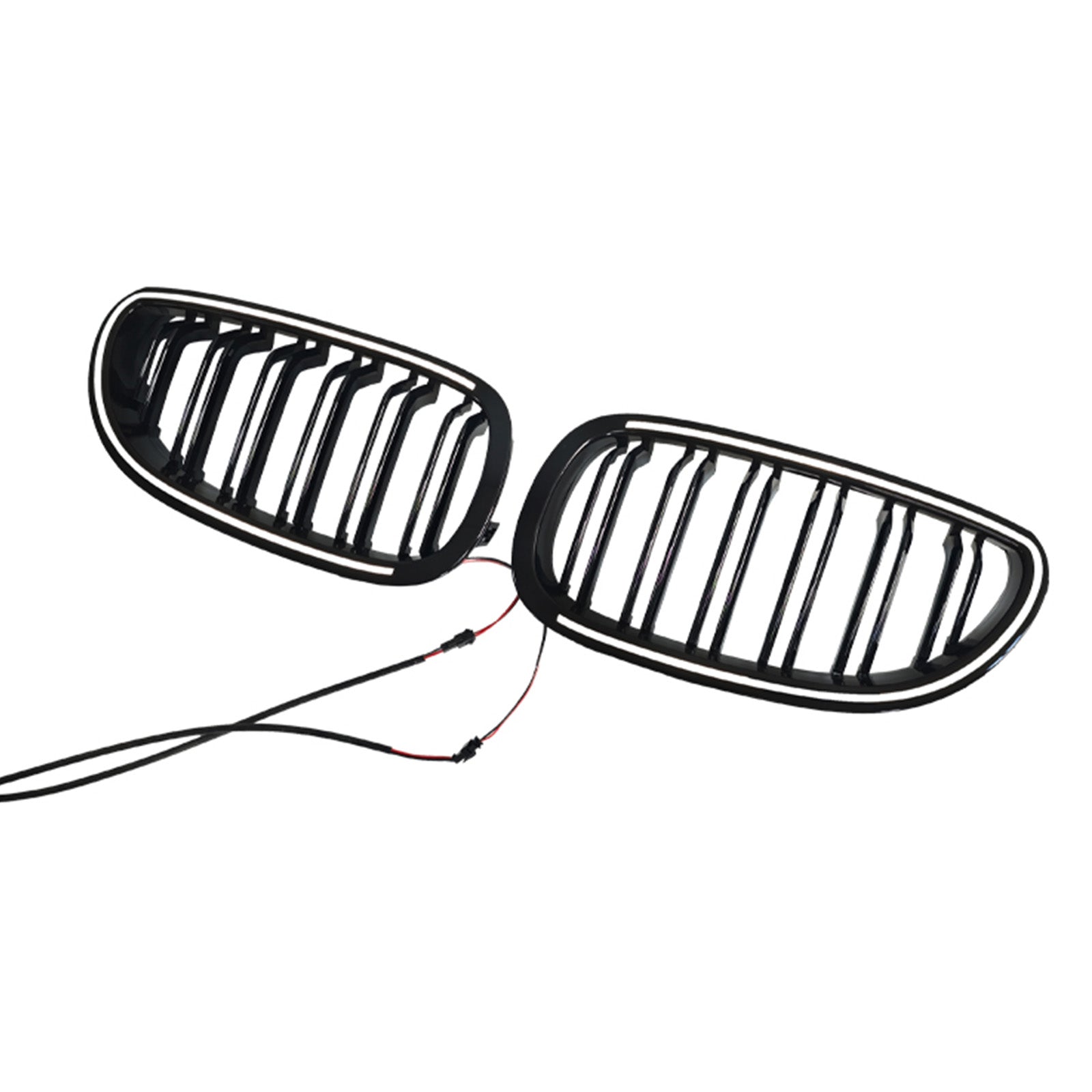 2004-2009 For BMW 5 Series Sedan E60 520i 523i 525i 528i 530i 535i 540i 545i 550i 2PCS Glossy Black Front Sport Kidney Grille