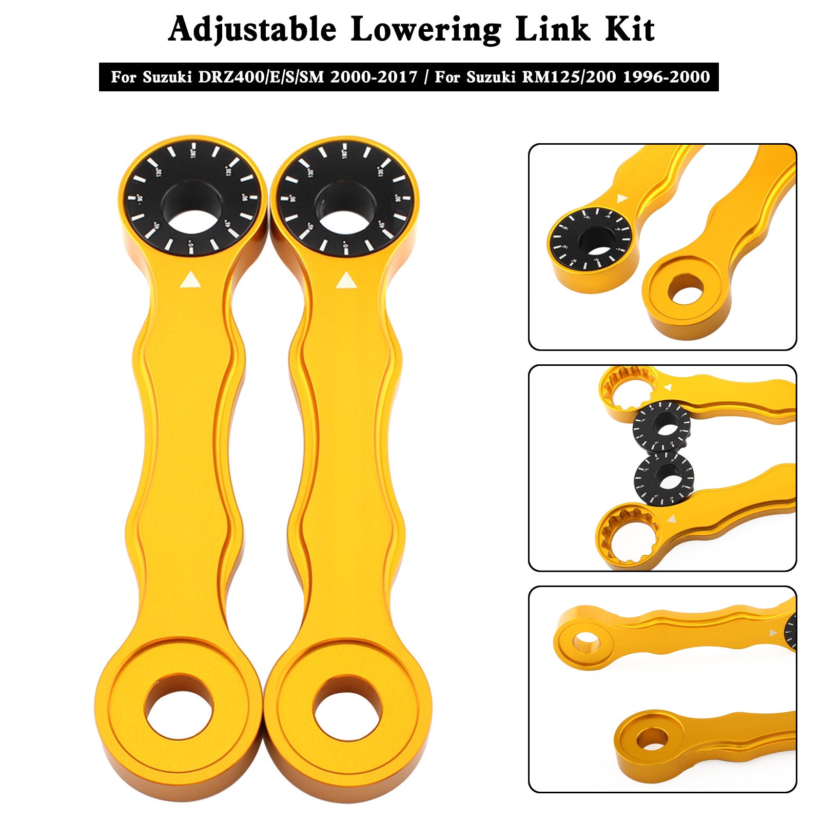 Nastaviteľná spustená súprava prepojenia pre Suzuki DRZ400/E/S/SM 00-17 RM125/200 96-00