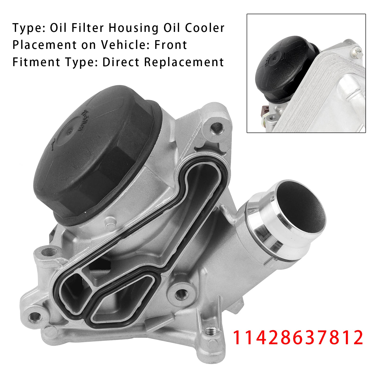 2011-2015 BMW X3 xDrive35i Sport Utility 4-Door Engine Oil Cooler Oil Filter Assembly 11428637812