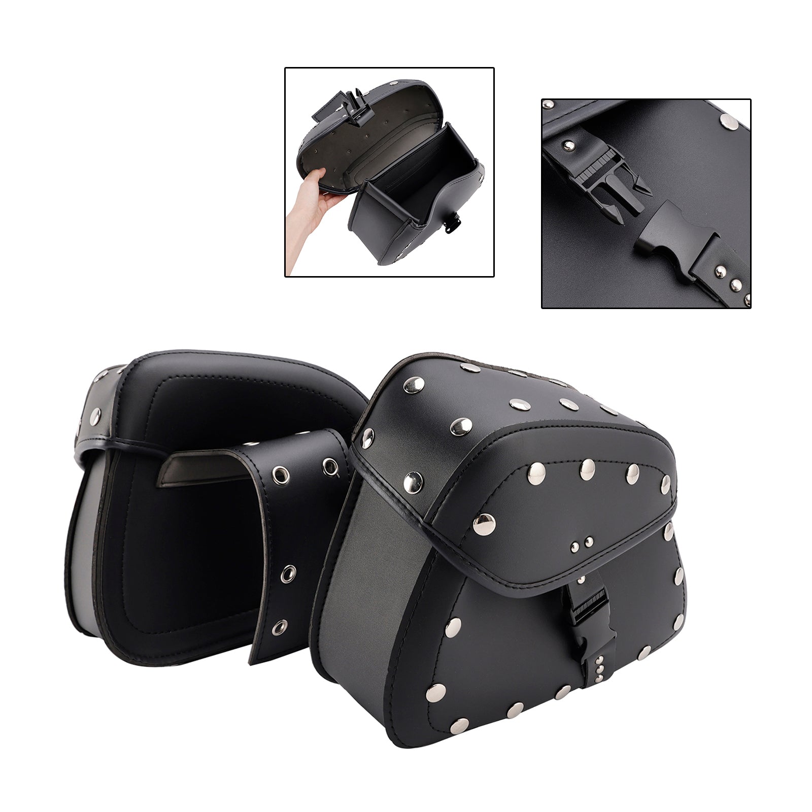 Universal Saddlebag Slagera Storage Tail Bagage PU Bagage Black 22L para motocicleta