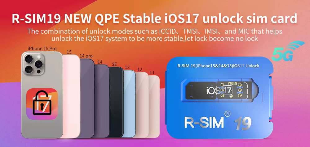 Inovácia RSIM 19 QPE Stabilná odomknutie SIM karta pre iPhone 15 plus 14 13 Pro 12 iOS17