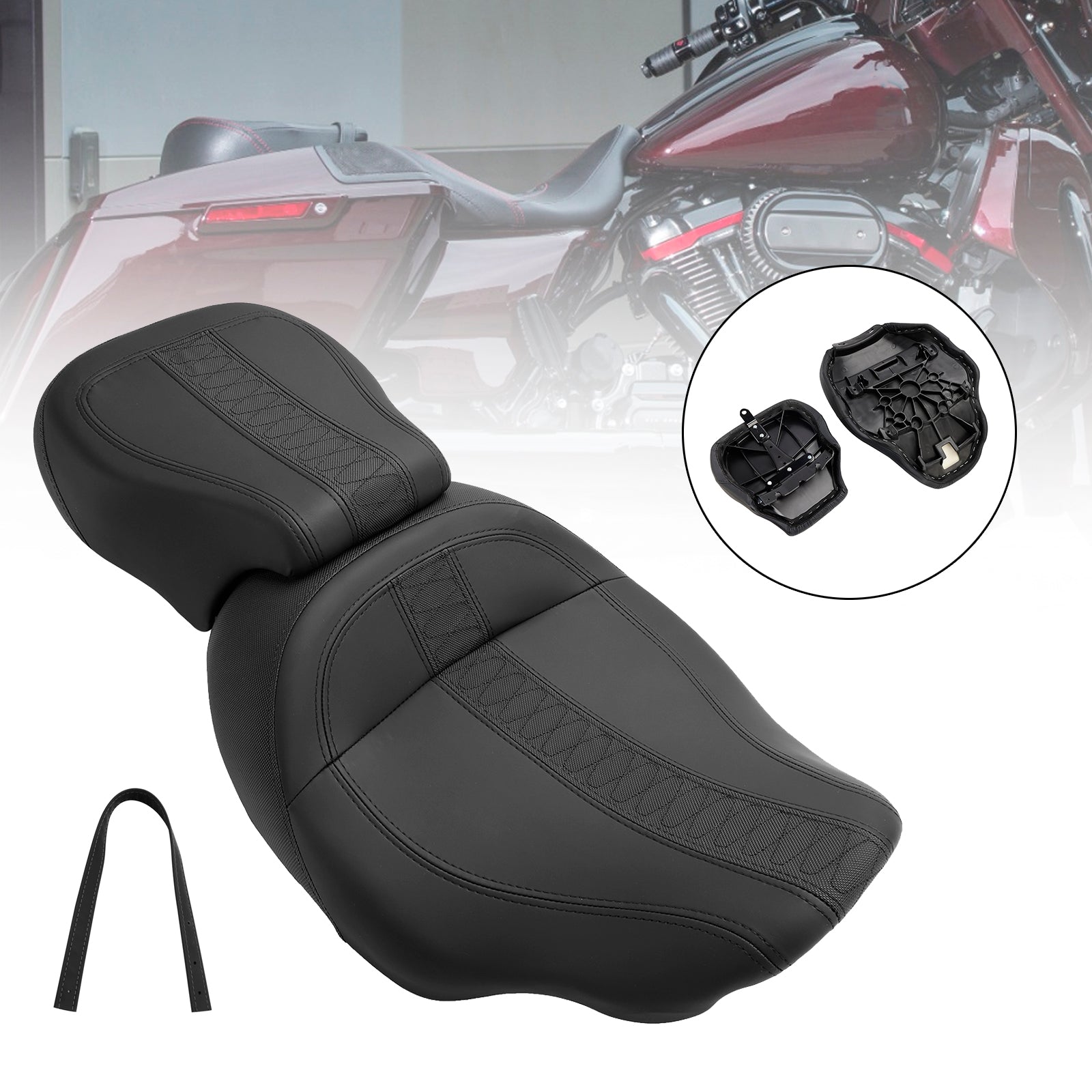 2023-2024 Touring CVO Glide Rider sedadlo predného zadného vankúša